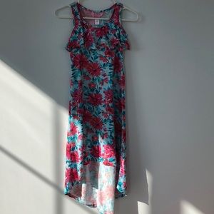 Long dress with flowers.